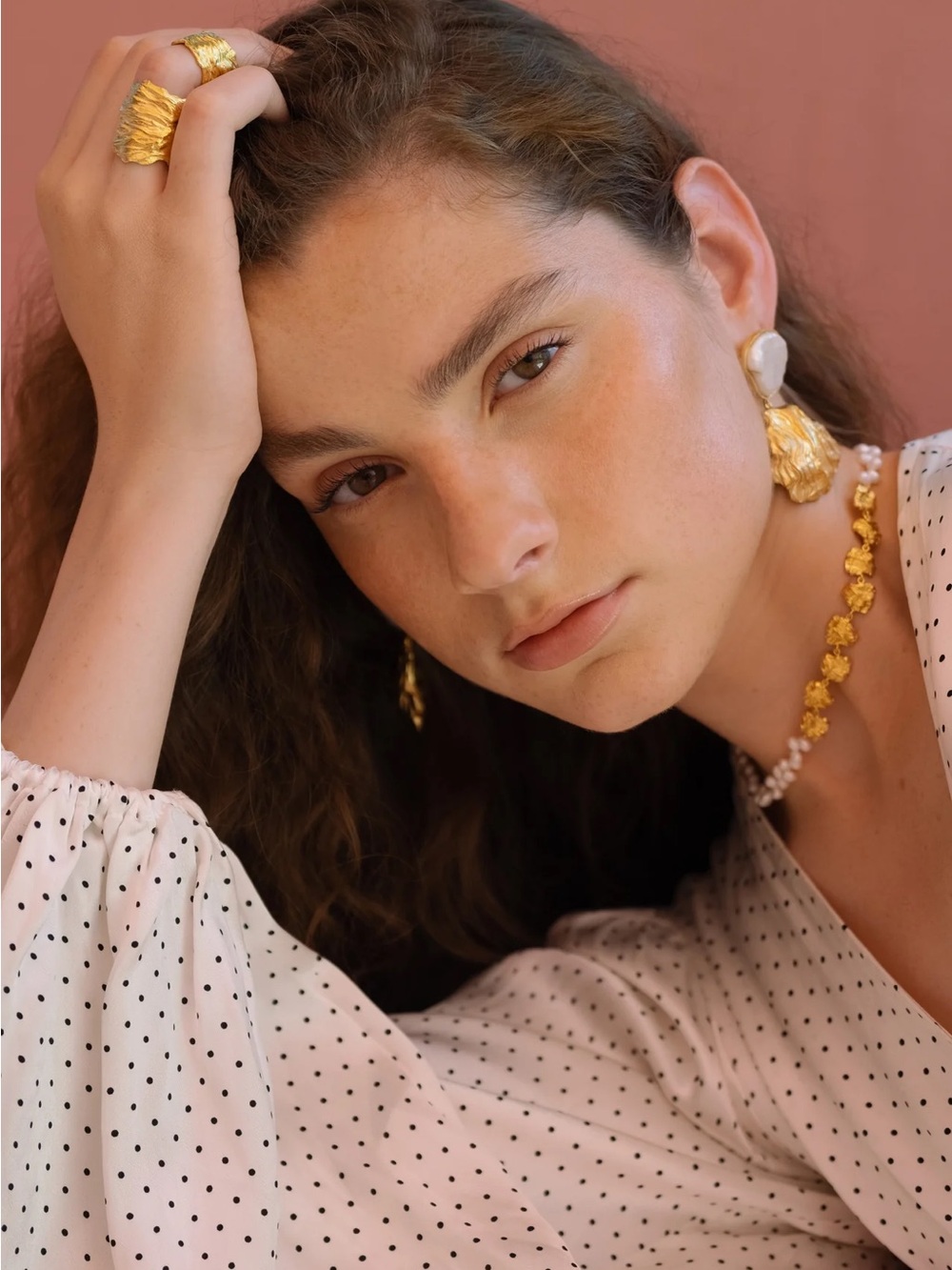 Joanna Laura Constantine Baroque Pearl Gold Earrings